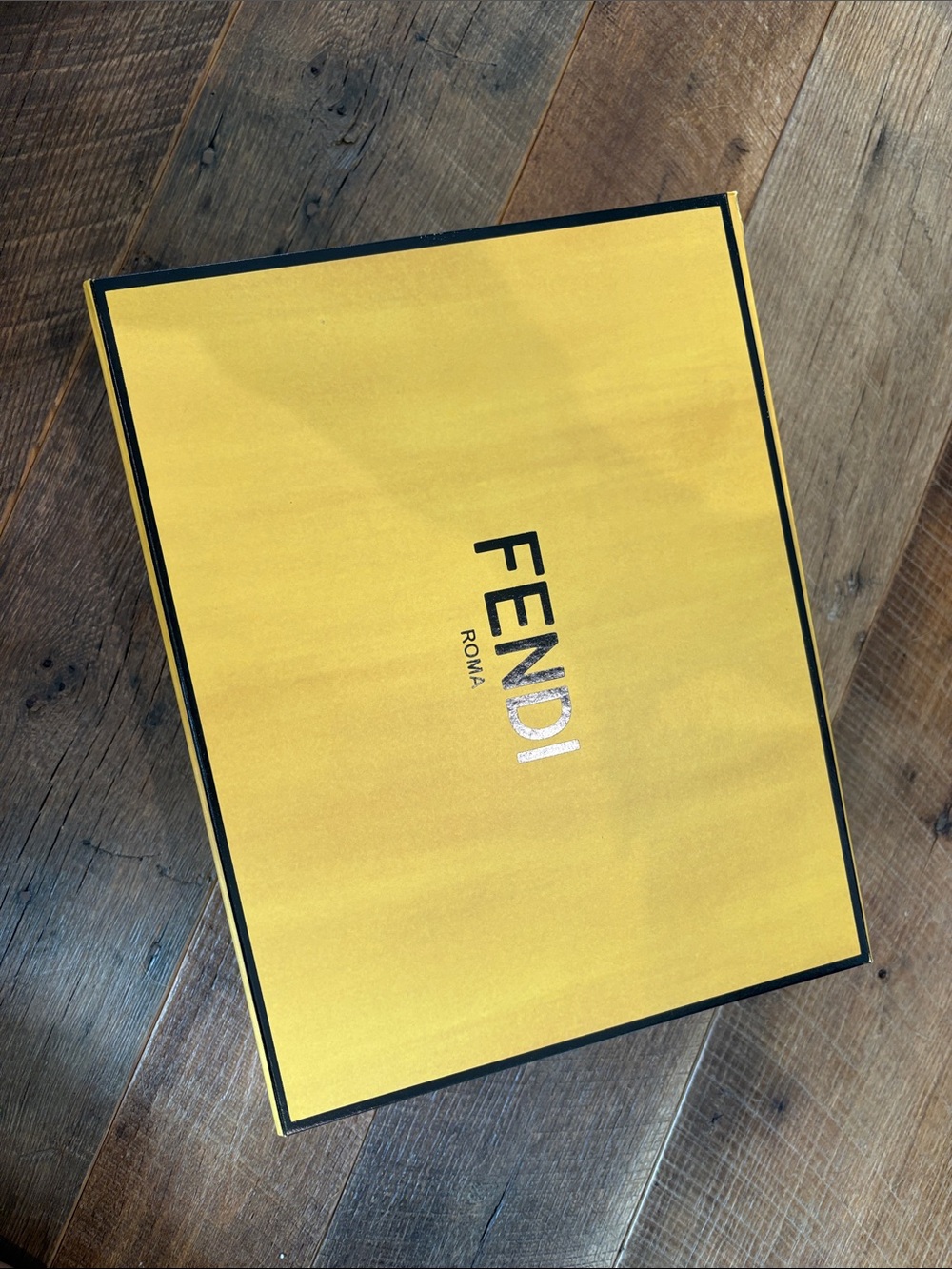 Fendi Yellow and Black Logo Gift Box